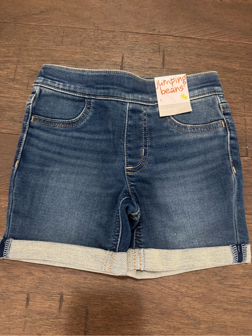 jumping beans dark blue denim cuffed shorts